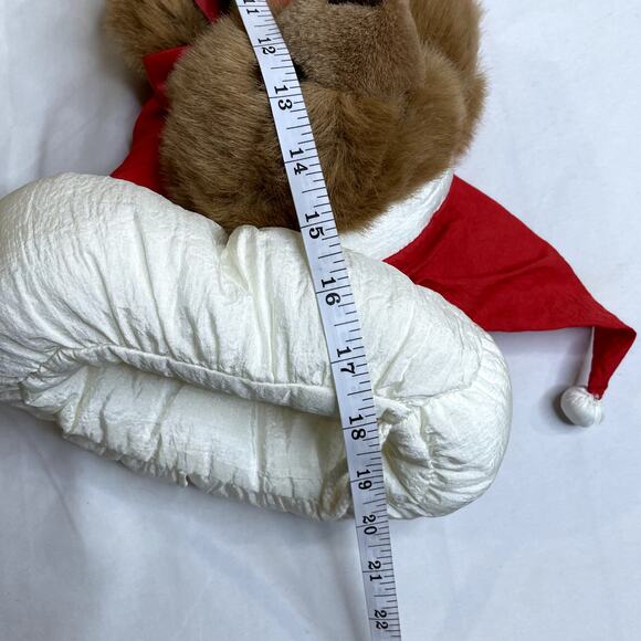 Christmas Stocking Vintage Puffy Parachute 3D Teddy Bear 80s 18" Holiday Decor - Picture 11 of 11